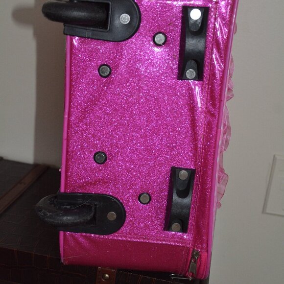 VTG Minnie Disney Store Mouse Rolling Faux Leather Suitcase Luggage - Picture 5 of 16